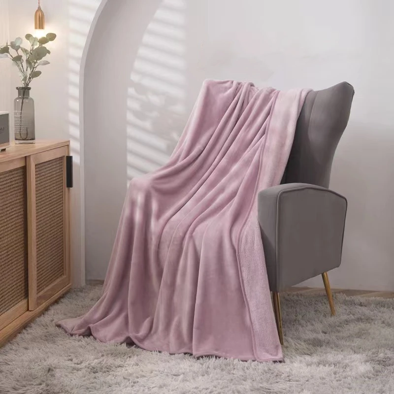 

Ordfuarn Spring Winter Flannel Blanket Fluffy Warm Soft Thickened Blanket Office Nap Blanket Solid Coral Fleece Plush Blankets