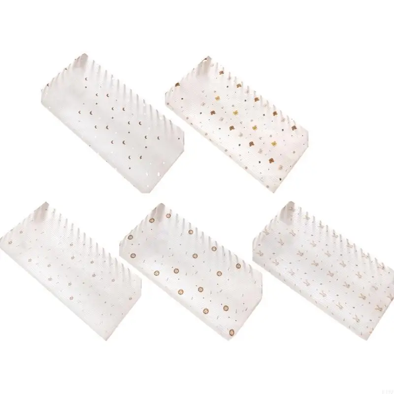 F19F Soft and Breathable Baby Fitted Sheet Cotton Cot Bed Cover Printed Changing Mat Cover Protectors Bedding Stuff