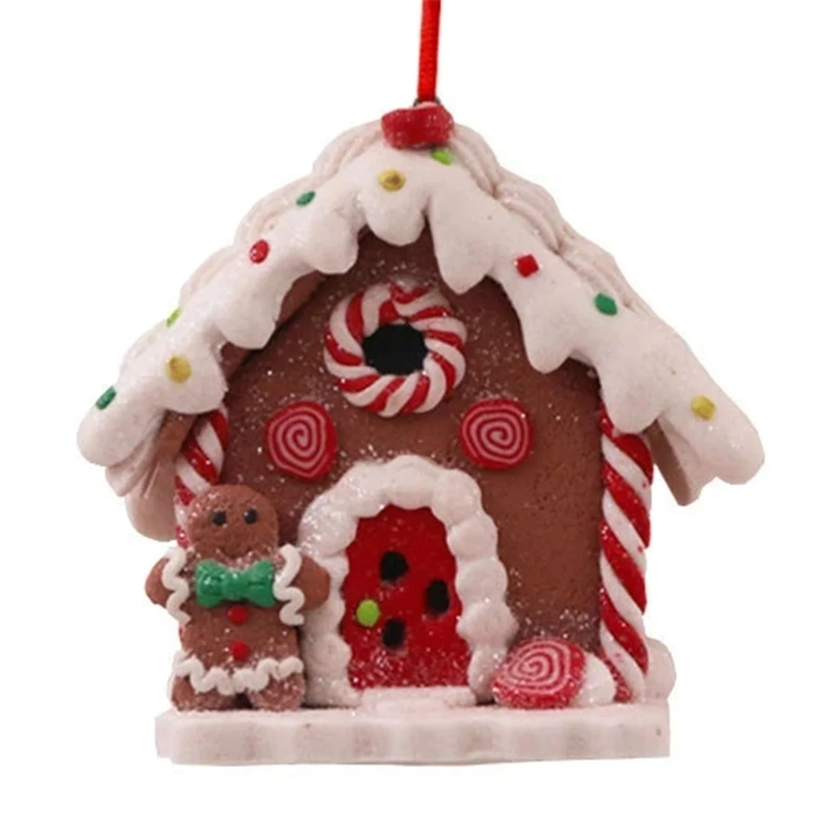 Рождественская тема, светодиодная подвеска, имбирный имбирь, мягкая керамика, подвесная елка для дома, Новогоднее украшение