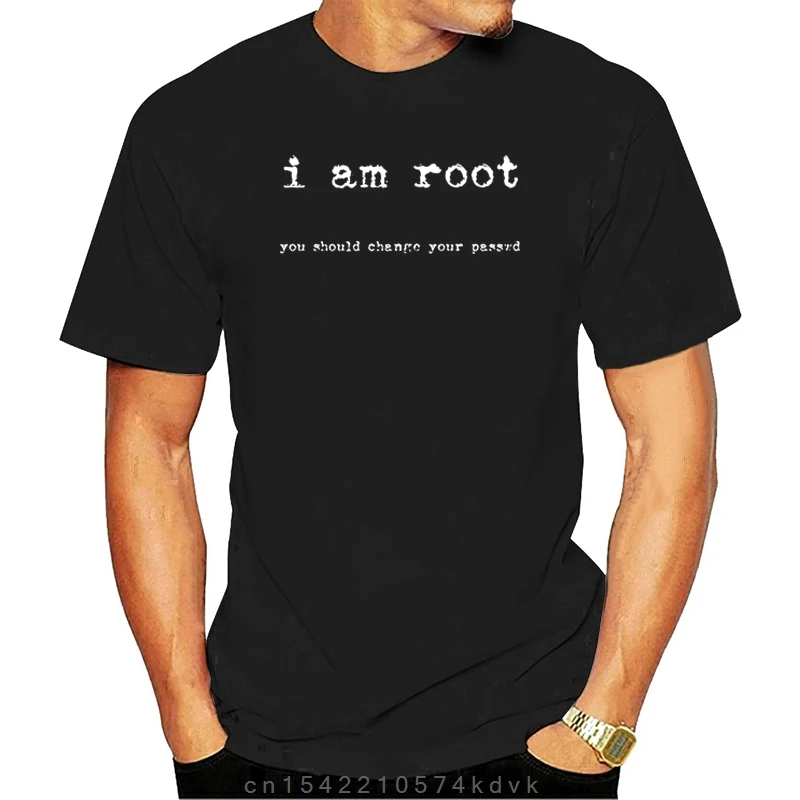 I Am Root T Shirts for Men Cotton Novelty T-Shirts Ubuntu Command Line Linux Unix Hacking Tees Short Sleeve Clothes Graphic