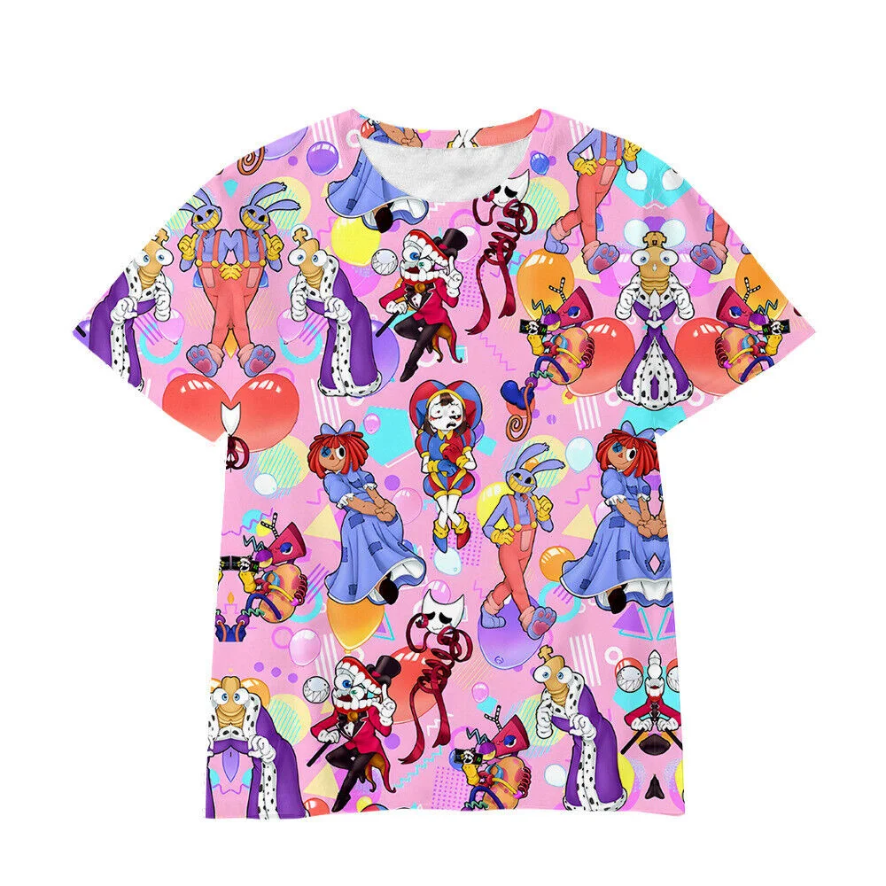 2024 THE AMAZING DIGITAL CIRCUS 3D Printed Tshirt For Men Funny Pomni Caine Magical World Manga Cartoon Women Short Sleeve Top