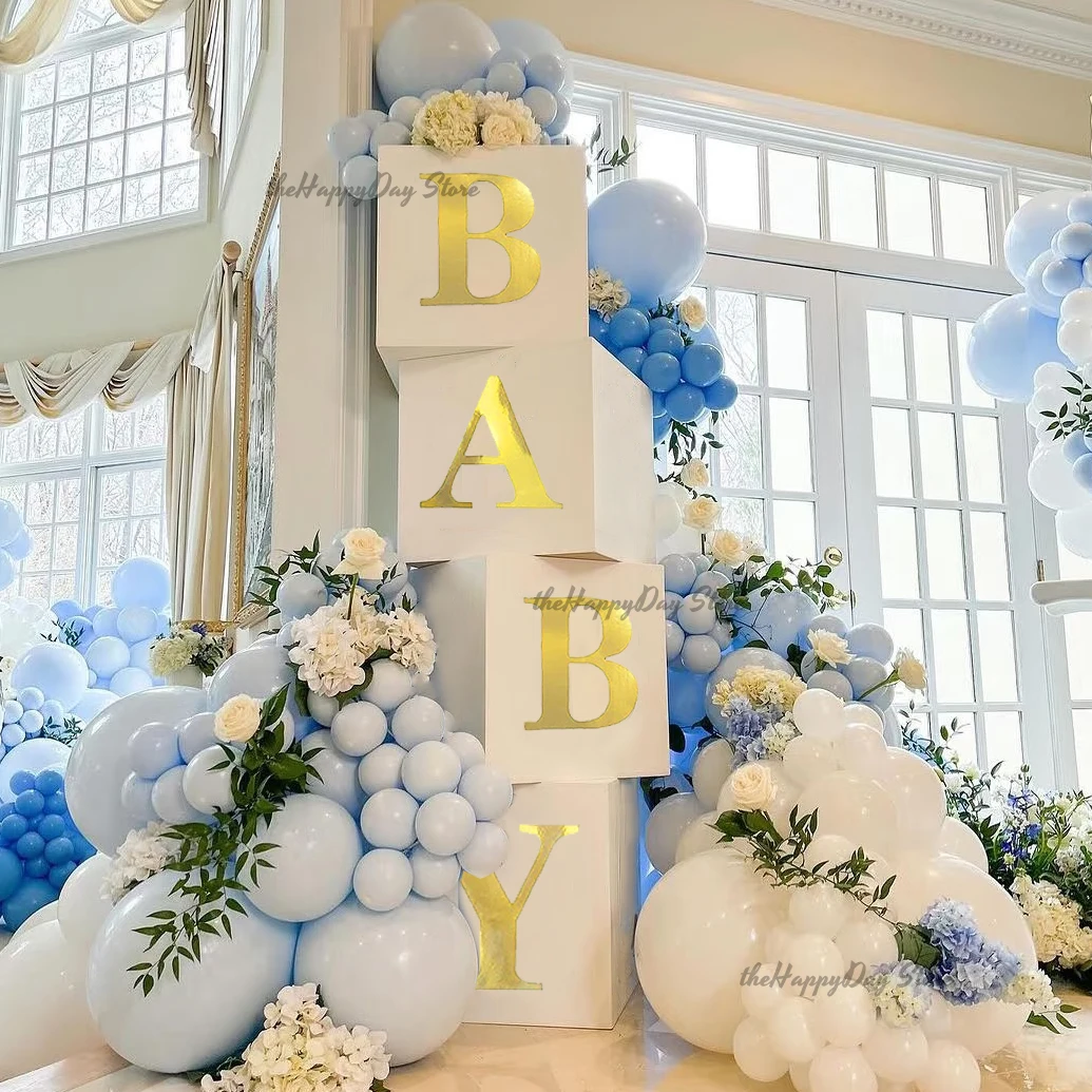 Boîte de remplissage de ballons pour cadre de lettres bébé, lettres alphabétiques DIY, thème Jungle, pour la décoration de fête prénatale ou d'anniversaire, avec motif ours.