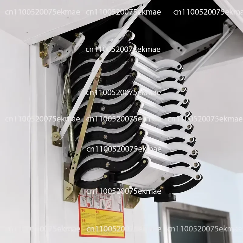 300Kg Manual Folding Loft Ladder Carbon Steel Retractable Loft Ladder Drop-down Ceiling Access Stairs