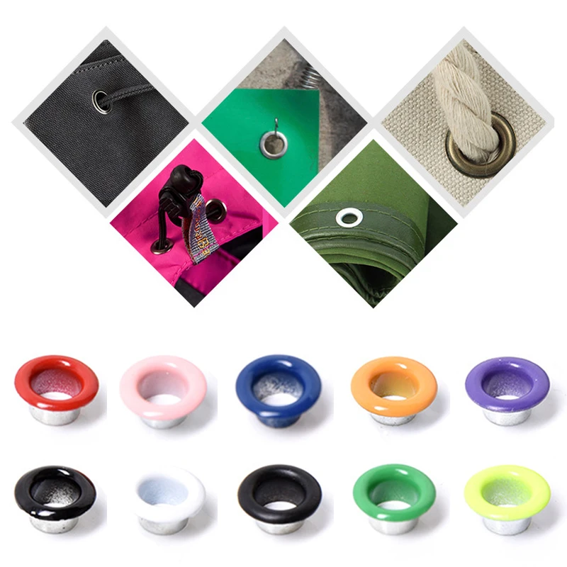 50pcs 4/6mm Multicolor Metal Eyelets Grommet Ring With Washer For DIY Leathercraft Scrapbooking Shoes Belt Cap Bag Tags Clothes