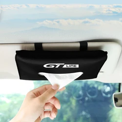 Car Sun Visor Tissue Bag Holder Case Accessories For Peugeot GT GTline 3008 308 T9 208 508 2008 Rifter 5008 207 206 408 108 4008