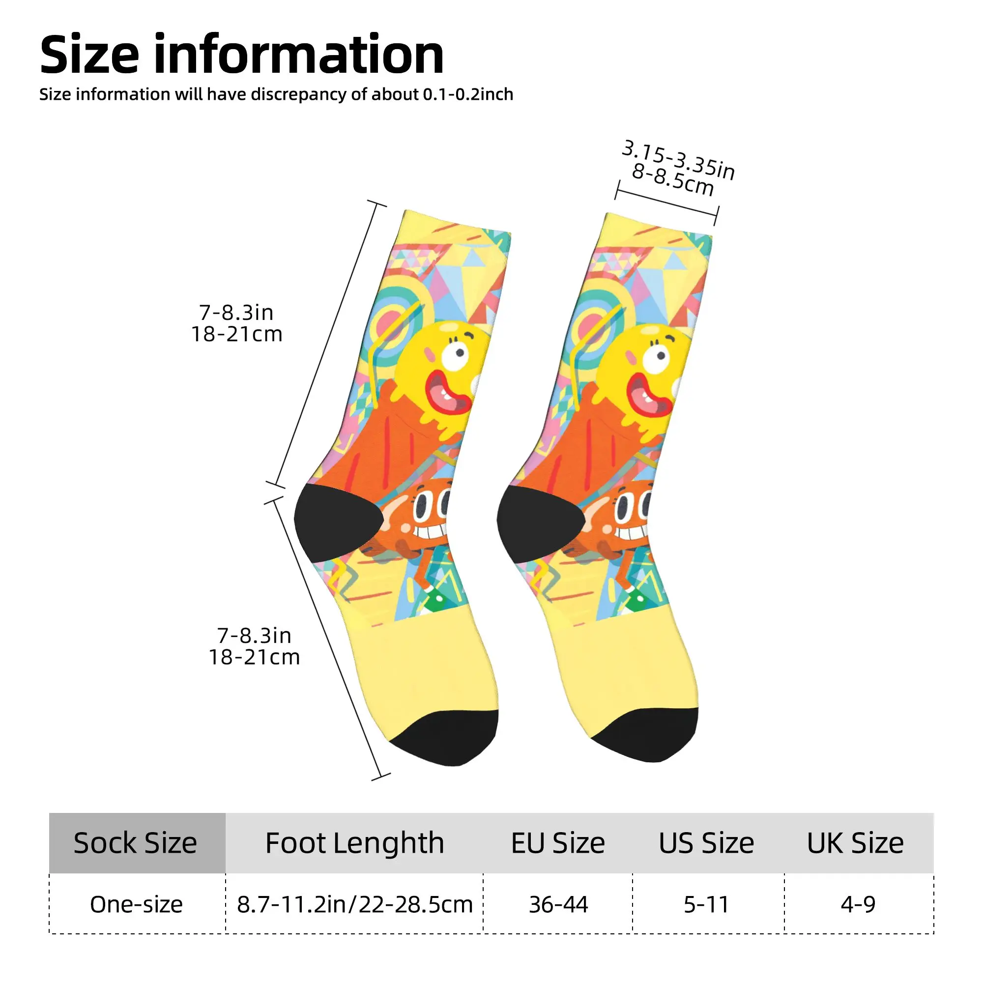 The-Amazing World G-Gumballs Stockings Men  Socks Breathable Funny Socks Autumn Climbing Anti-Slip Pattern Socks Gift Idea