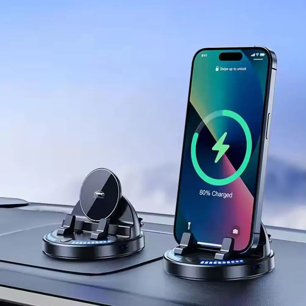

Car Phone Holder Wireless Charging Dashboard Auto Phone Support 360 Degree Rotatable for Home Office Desk Phone Holder