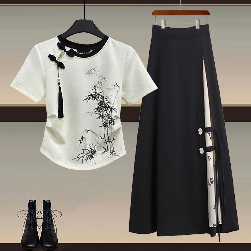 

Новая женская юбка в китайском стиле Sle Summer ort Sve, утягивающая дизайнерская юбка Hanfu f-length Faionable And Ele