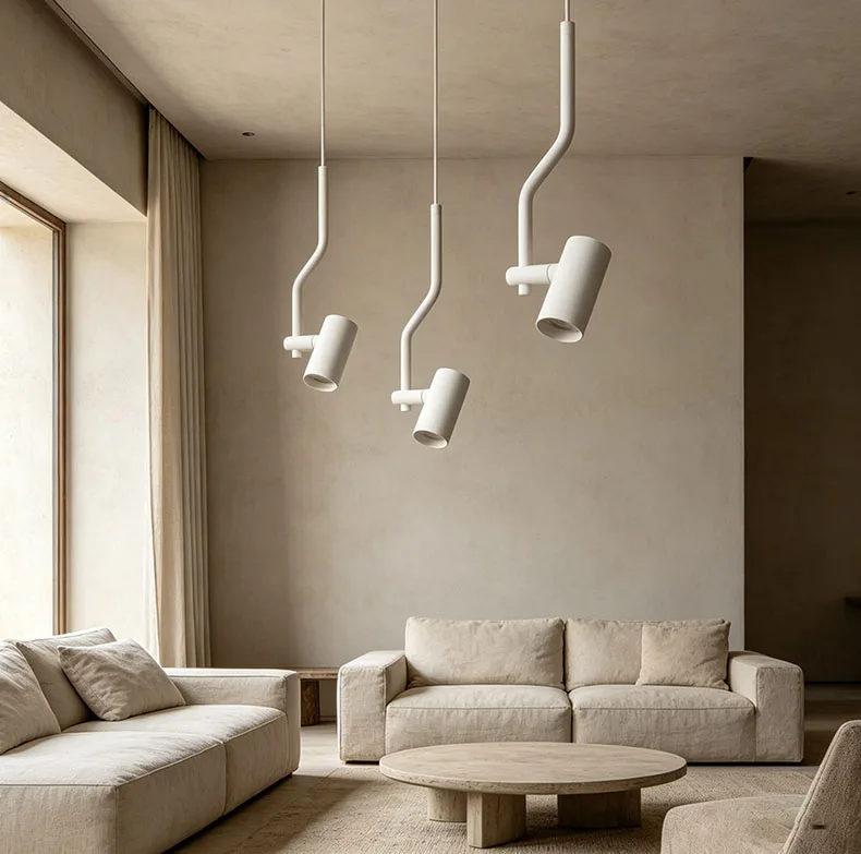 Art LED Pendant Light White Black Metal