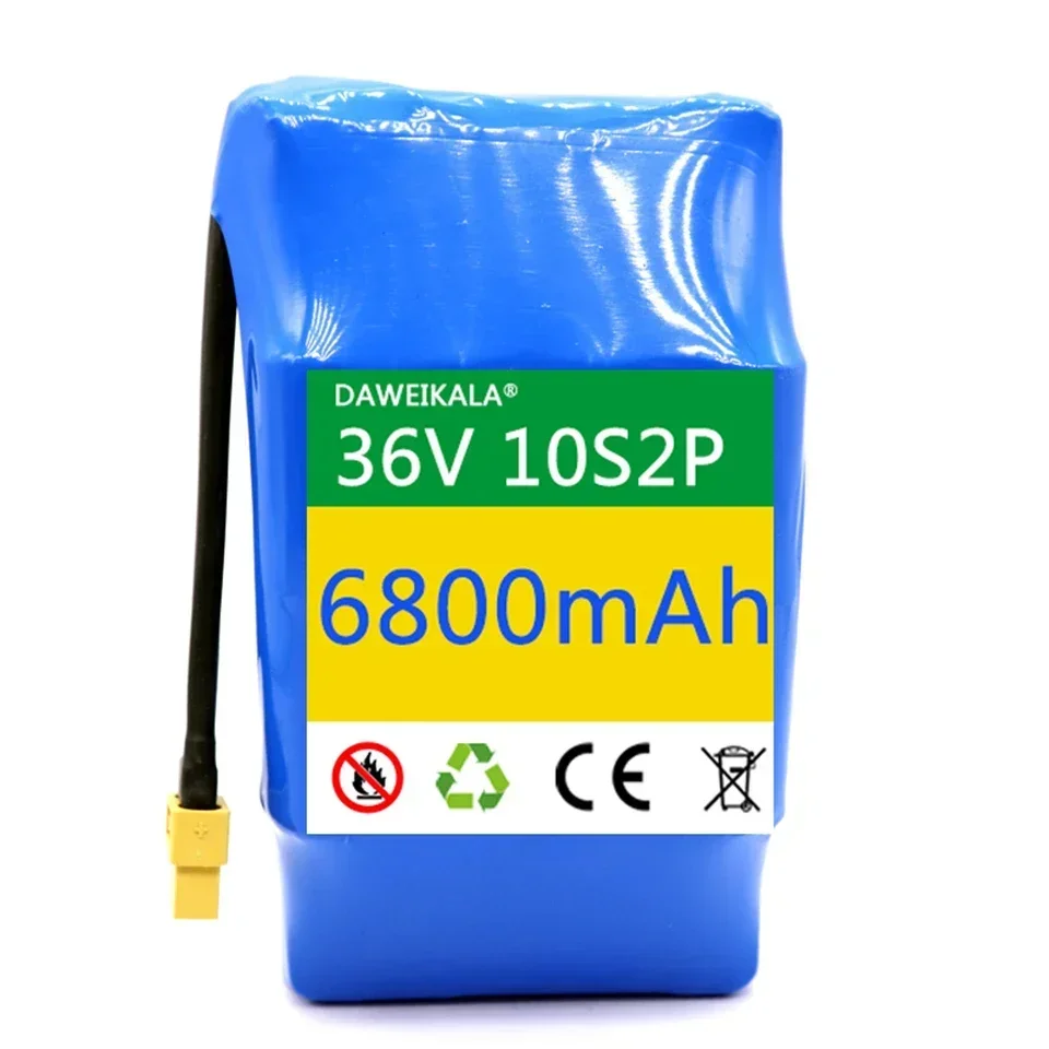 Original lithium battery for electric balance vehicles, 36V 10S2P XT60 plug, 18650 large capacity lithium battery, 42V, 6800mAh