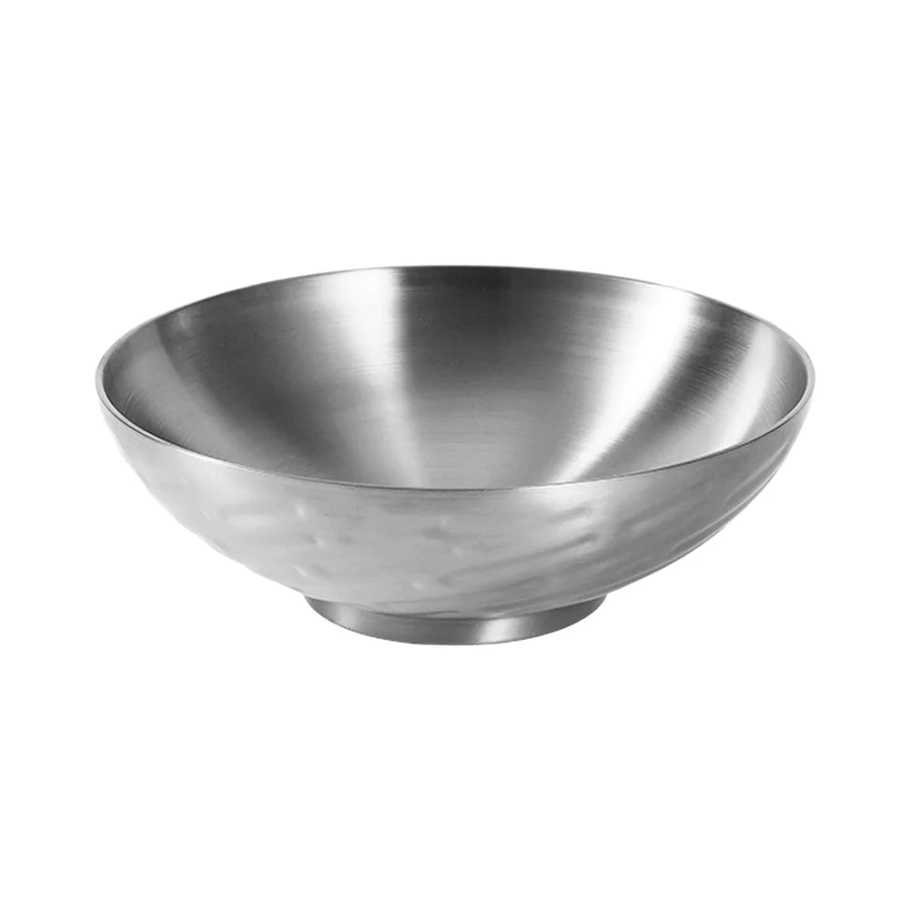 304 Stainless Steel Kitchen Bowl Double Layer Insulated Design Diagonal Line Rounded Safe Edges Stackable Size Options