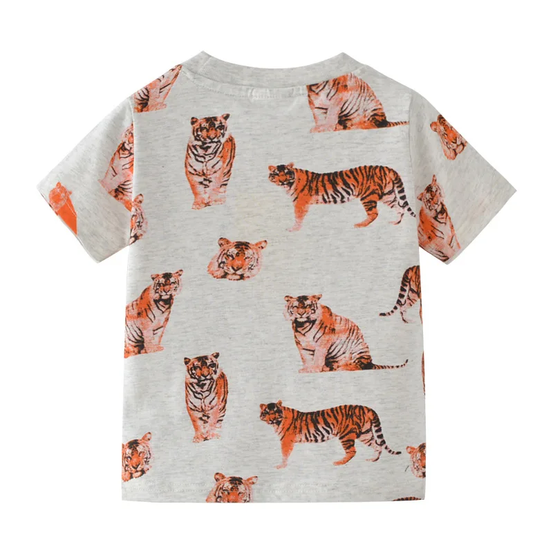 Little maven Top Clothes Child Boy Summer Kids Tees Shirts Cotton Cartoon Tiger Children\'s Clothing Cotton 2-7 Years