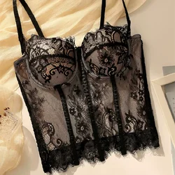 Women's Shaping Sexy Lace Corset Floral Lace Lady Bustier Elegant Slim Evening Wear Crops Lady Club Party Body Shaper Top