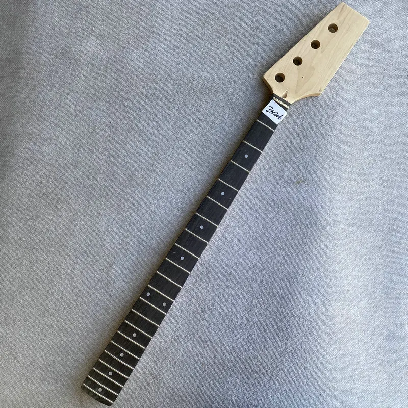 EN206 Headstock Uncut Custom Electric Bass Neck Maple+Rosewood 21Frets Unfinished Version for Bass Guitar Replace and DIY