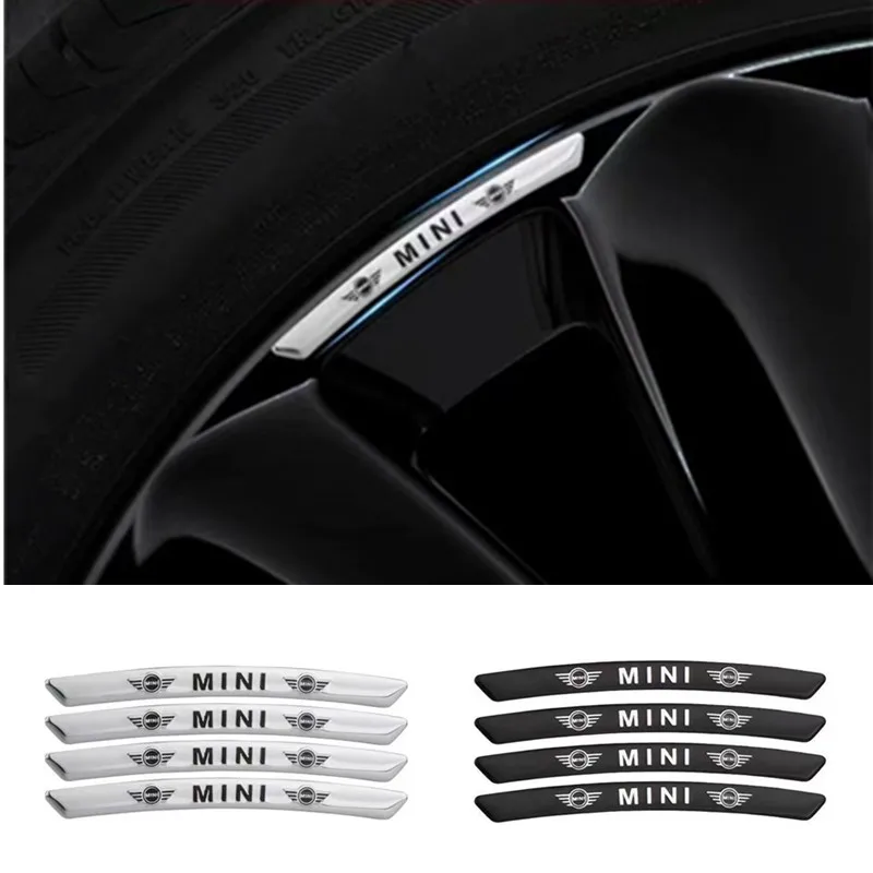 

4PCS Aluminum Car Wheel Hub Badge Tire Rim Stickers Decoration For MINI Cooper JCW WORKS R55 R56 F55 F56 R57 R58 R59 R60 R50 R53