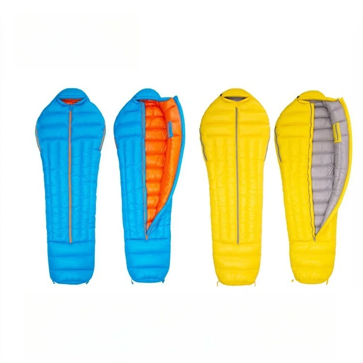 

Extreme Cold Outdoor Winter Waterproof Mummy Sleeping Bag Goose Duck Stretchable Nylon Hands Envelope Style for Cold Weather
