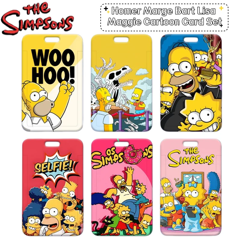 

New The Simpsons Homer Marge Bart Lisa Maggie Cartoon Creative Card Set Secondary Animation Peripheral Document Protection Set