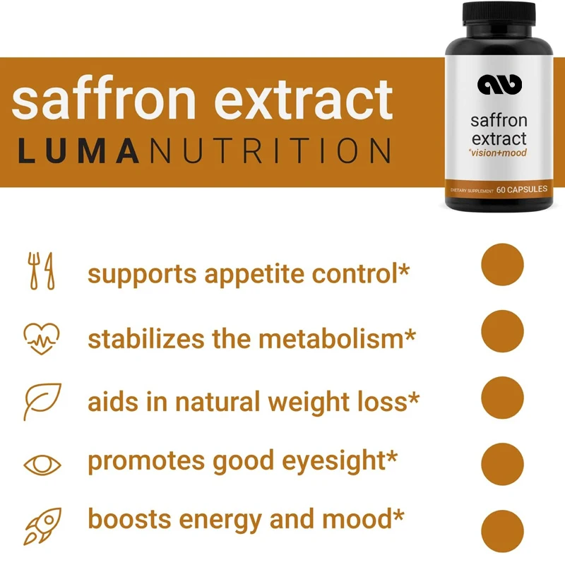 Saffron Extract Capsules - High Quality Saffron Supplement - Emotional Support - Eye Support -60 Capsules