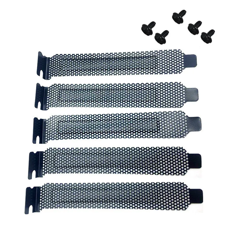 New 2pcs 5pcs10PCS Black Hard Steel Dust Filter Blanking Plate PCI Slot Cover With Screws