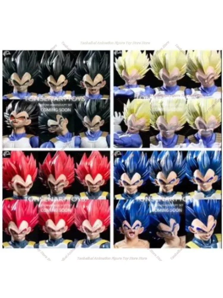 Tonsenarttoys [Champignon?] Accessoire de sculpture de tête de pince noire, jaune, rouge et bleue, quatre couleurs, Vegeta SHF Majin Vegeta