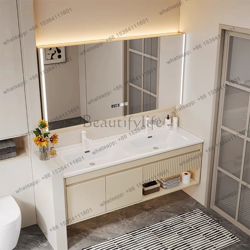 Simple Modern Bathroom Cabinet Partitions Accessories Makeup Cupboard Display Magazine