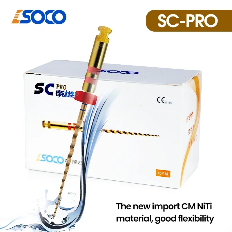 Anti-fatigue Design COXO SC-PRO 6-Pack Rotary Files Heat-Activated NiTi for Efficient Root Canal Shaping, No cracks or scratches