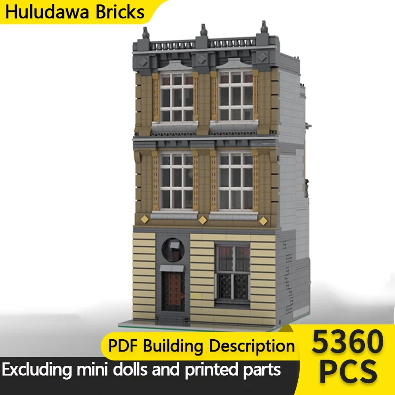 

Модель City Street View MOC, строительные кирпичи, закон, офисное здание, модульная технология, детские праздничные подарки, сборные игрушки, костюм