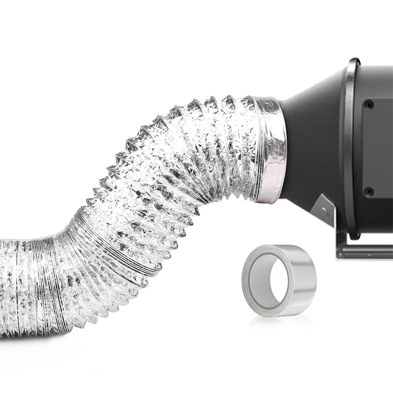 Dryer Vent Hose 4 Inch 20FT Scalable Smoke Tube Thick  Aluminum Foil Insulated Ventilation Ducting for HVAC Ducting with 1 Tape