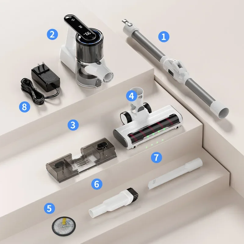 

2025 Wireless Dust Tube Filter Vacuum Cleaner Parts 24V Large Suction Roller Brush Floor Brush