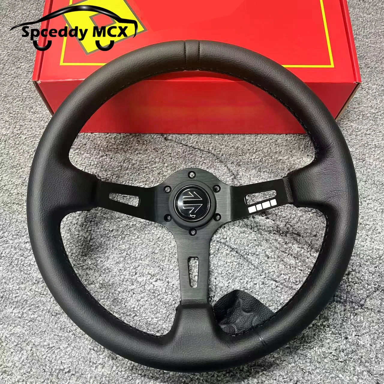 Universal 13inch/13.5inch 335mm Modification Racing Sport Steering Wheel Large Concave Deep Corn Real Leather Accessories