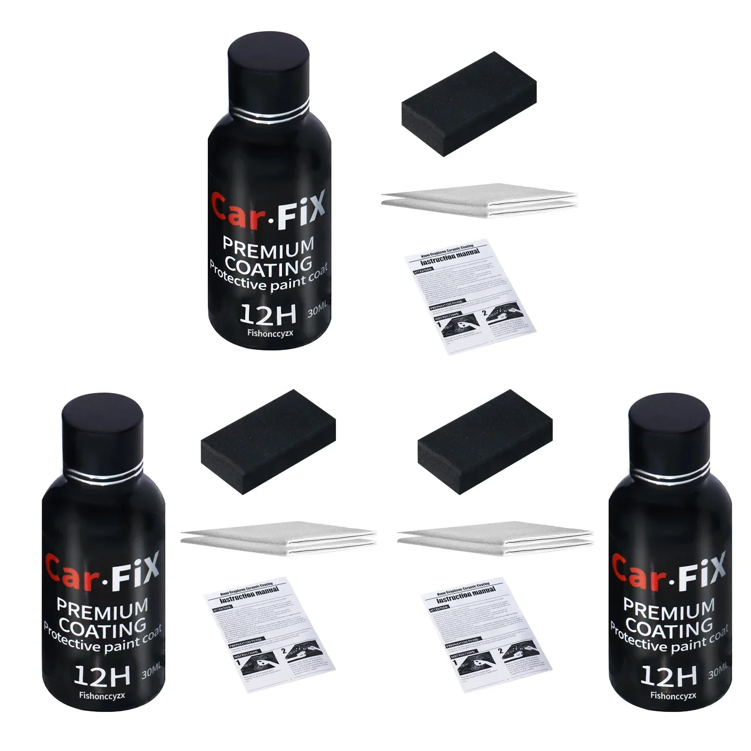 

3 шт., 12 часов, автомобильное жидкое керамическое покрытие, супергидрофобное стекло, набор полисилилоксановых и нано-материалов, керамика для автомобилей