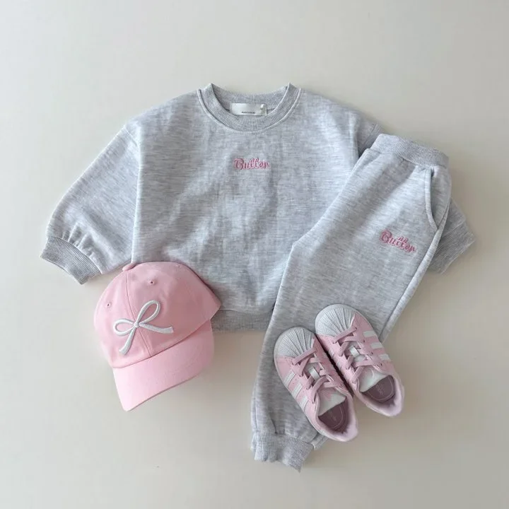 Children Clothing Set Autumn 2024 New Korean Style Cotton Letter Color Boys and Girls Hoodie and Pants Casual Two Piece Set