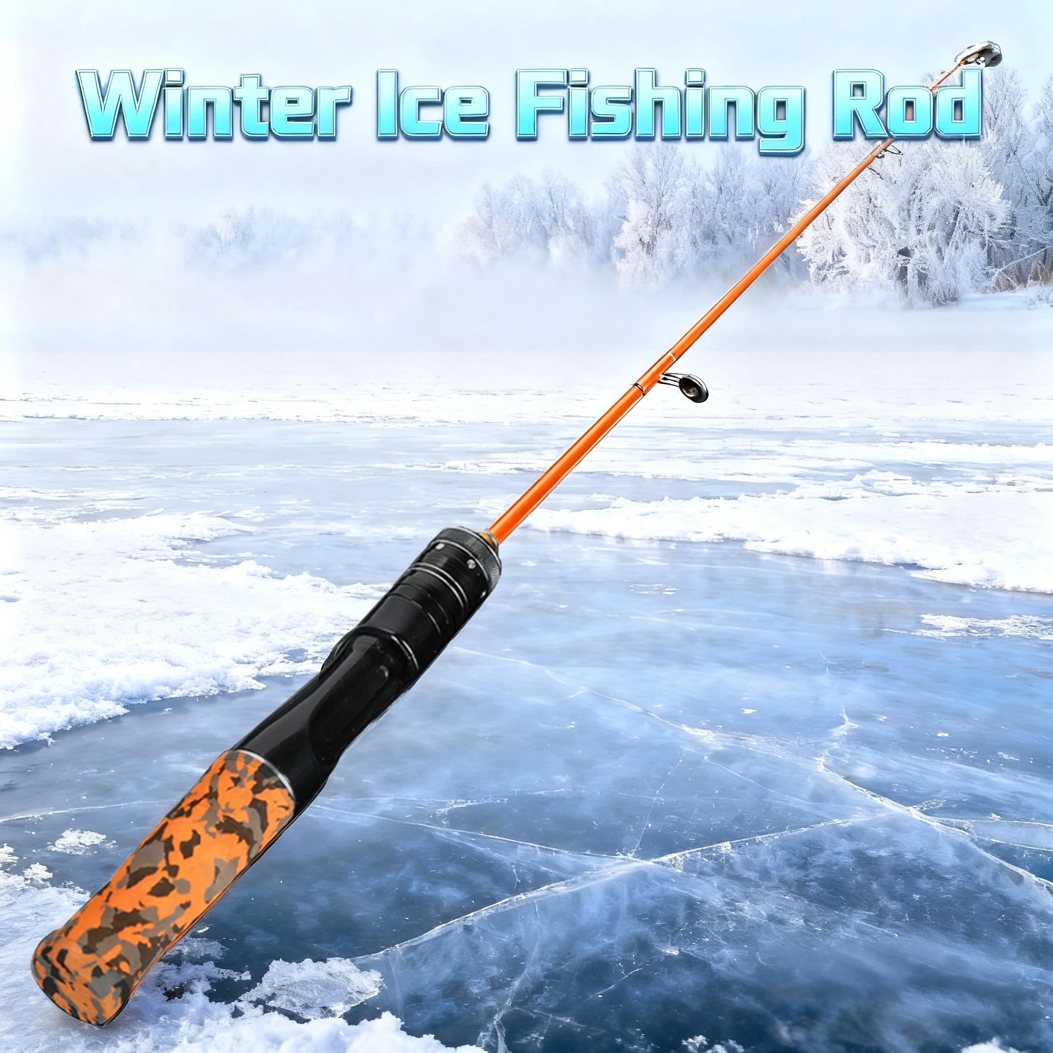 Mavllos caña de pesca en hielo camuflaje fibra vidrio punta sólida - imagen 5