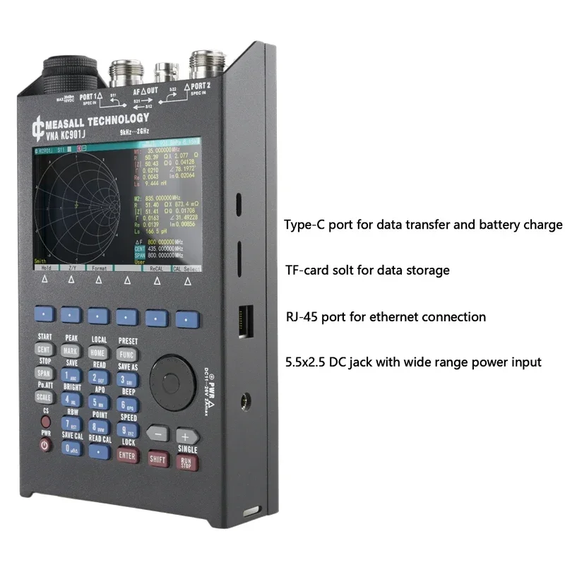 MEASALL Distributor LY.GROUP.CHINA KC901J Handheld Vector Network Analyzer Field Multi-meter SWR Standing Wave Testing 2GHz VNA