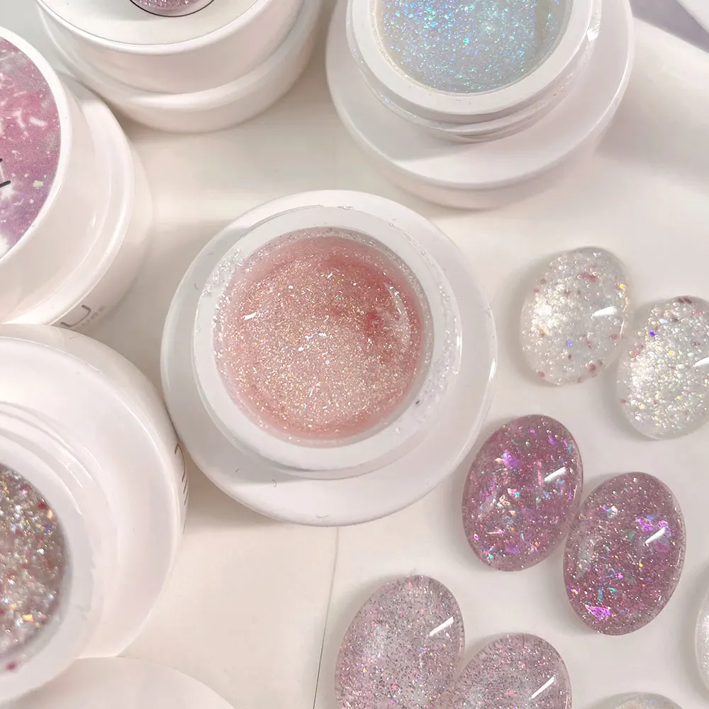 5 مللي ليزر قوس قزح المغناطيسي عين القط جل عاكس تألق ليزر قوس قزح جل شبه دائم الأشعة فوق البنفسجية LED جل أظافر ملون