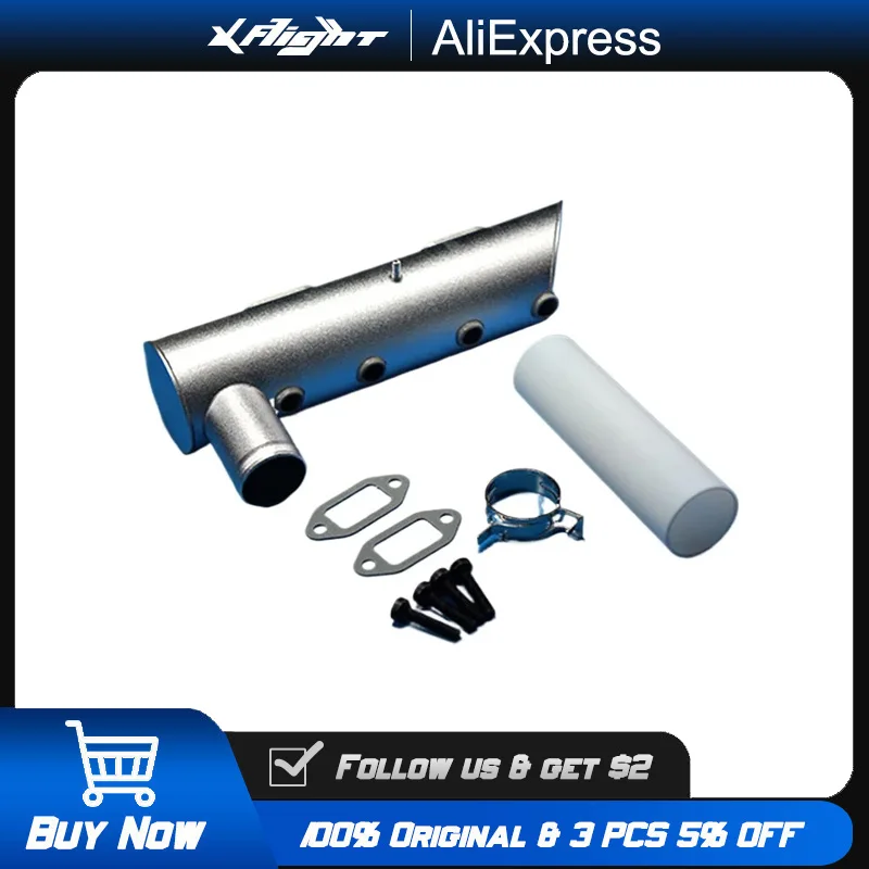 

WALBRO 4-Bolt Exhaust Pipe for DLE222 2-Stroke RC Airplane Engine - High Performance Muffler Mouting Kit