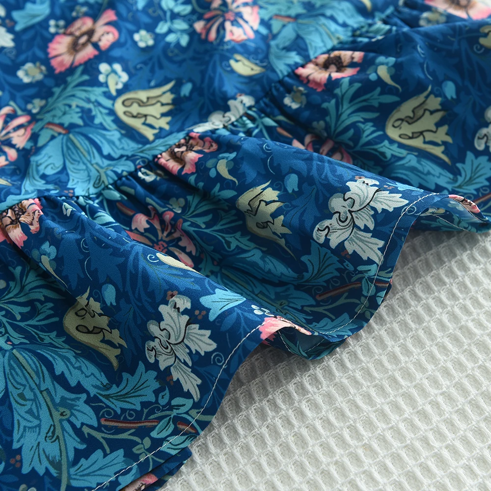 الصيف الفتيات موضة الأزهار طباعة الحلو أكمام فستان الحمالة + حقيبة 2 قطعة مجموعة 3-7 سنوات الأطفال عطلة ملابس كاجوال