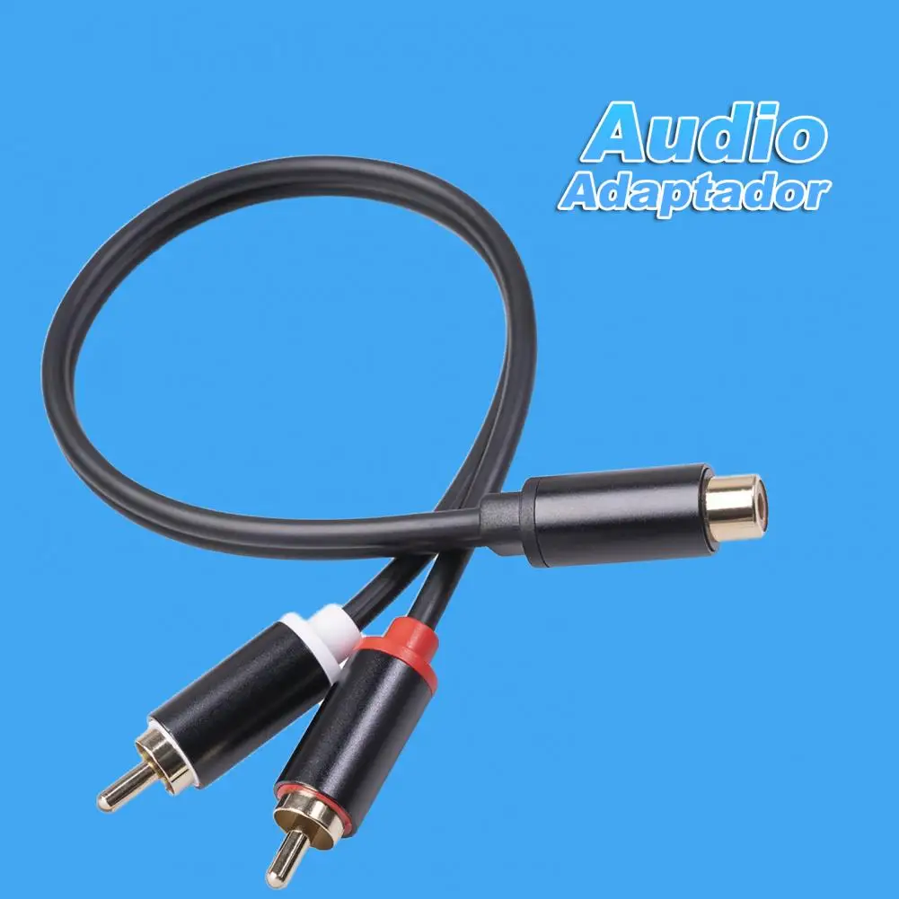 3686MMF-03 Audio Cable Stable Connection 30cm Multifunctional PVC RCA Female To 2 RCA Male Splitter Cord For Power Amplifier