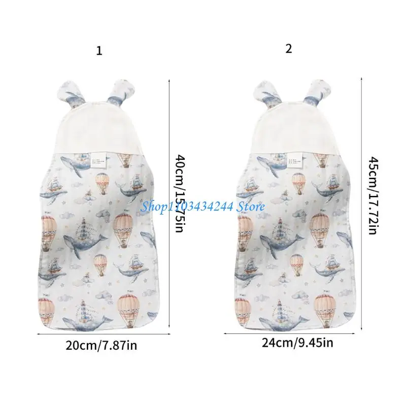 땀 흡수성 백 타올 만화 등받이 타올 유치원 보육원을위한 부드럽고 통기성 유아용 백 패드