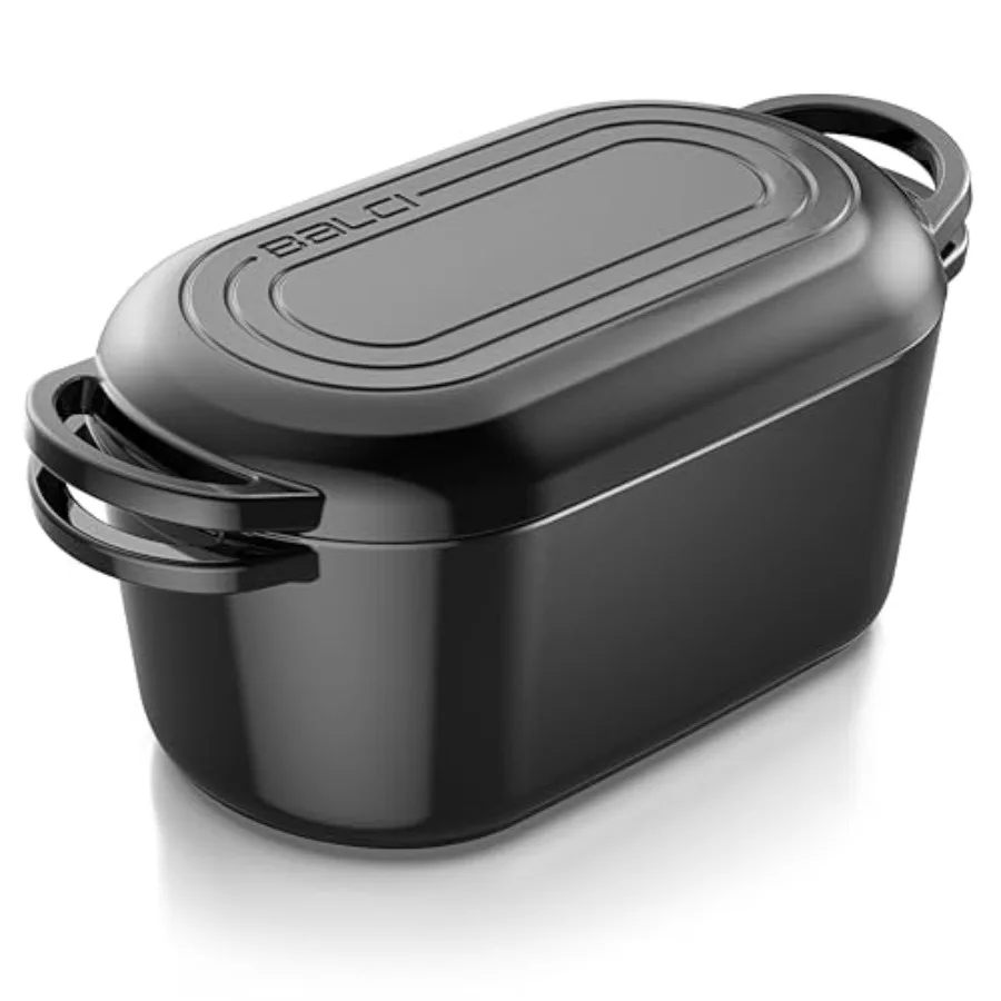 

Enameled Dutch Oven 3.5 Qt Cast Iron Pot with Lid Ideal for Sourdough Bread Baking Slow Cooking Roasting and Everyday Cooking D