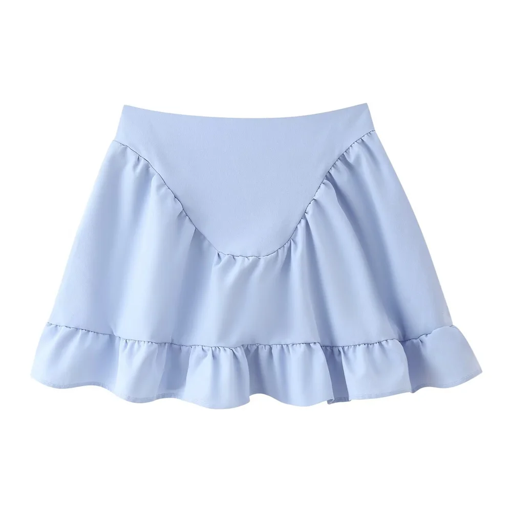 UNIZERA mode femme Six couleurs col chemise avec bord à volants jupe courte printemps/été nouveau produit décontracté vêtements pour femmes