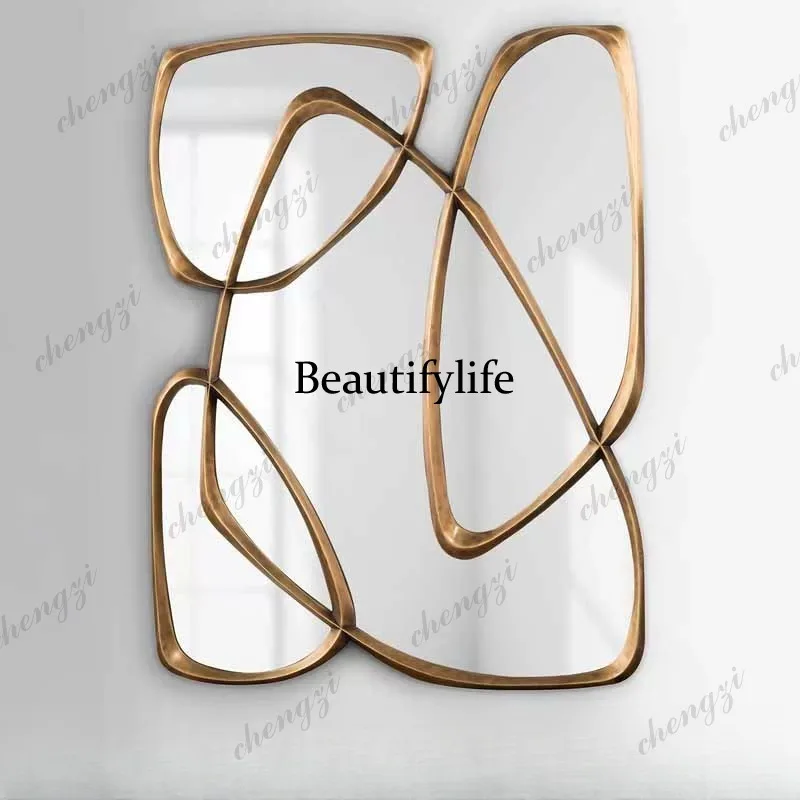 A74 Irregular decorative mirror, irregular mirror for entryway dining side, living room wall-mounted feature wall