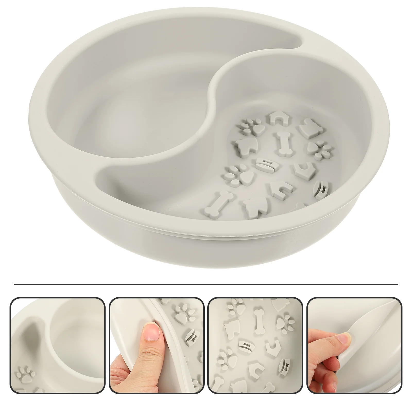 

Large Silicone Dog Bowl Anti-Slip Base Slow Feeder Design for Proper Digestion Wear-Resistant Pet Food Water Bowl for Home Use