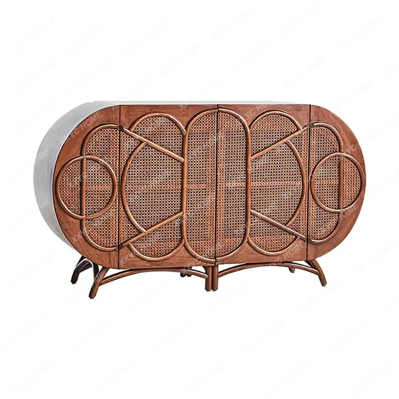 Solid wood dining side cabinet, old shoe cabinet, engraved entrance cabinet