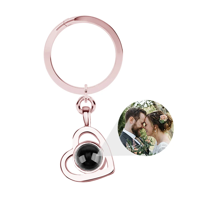 Personalisierter Foto-Projektions-Schlüsselanhänger Maßgefertigter Herz-Foto-Schlüsselring Projektions-Schlüsselanhänger für Frauen Jubiläums-Gedenkgeschenke – Detail 6