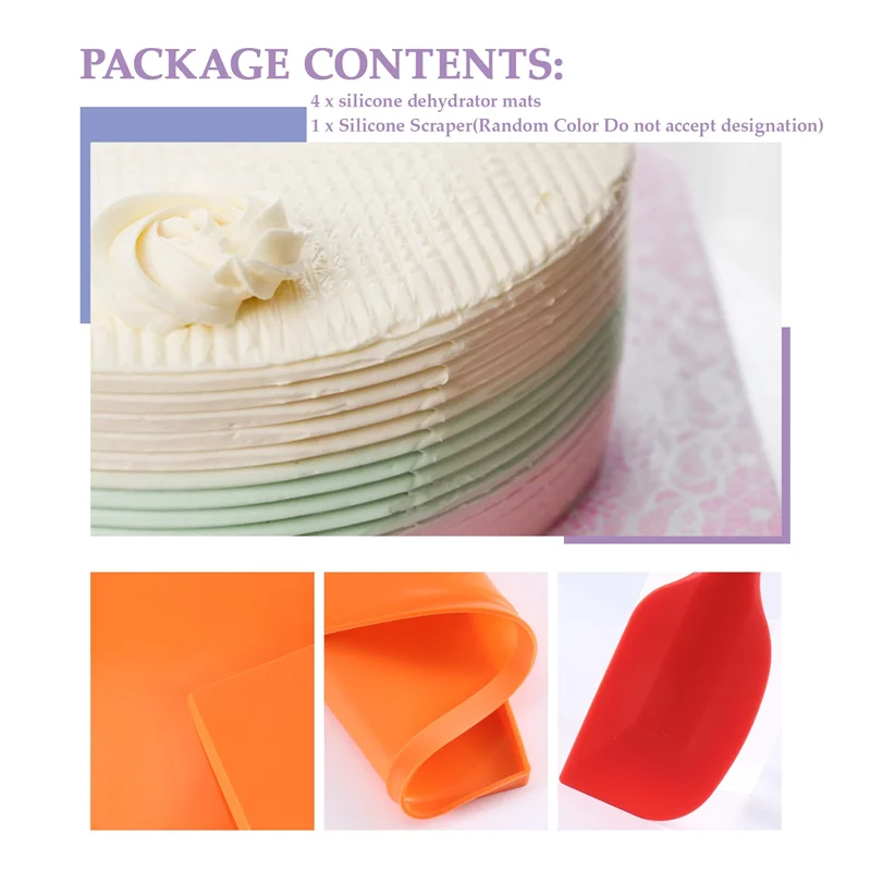 

AEA9-4PCS Silicone Dehydrator Sheets Dehydrator Mats With Edge For Fruit Leather Liquid Fruits Meat Herbs With Scraper