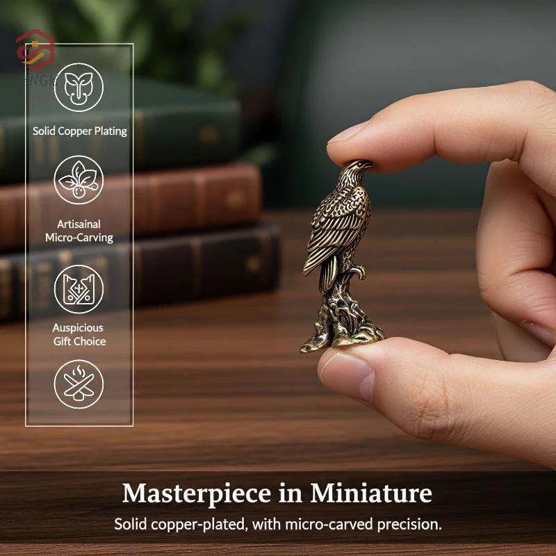 Vintage Alloy Eagle Statue With Exquisite Carved Details Antique Finish For Home Office Decor Gifts