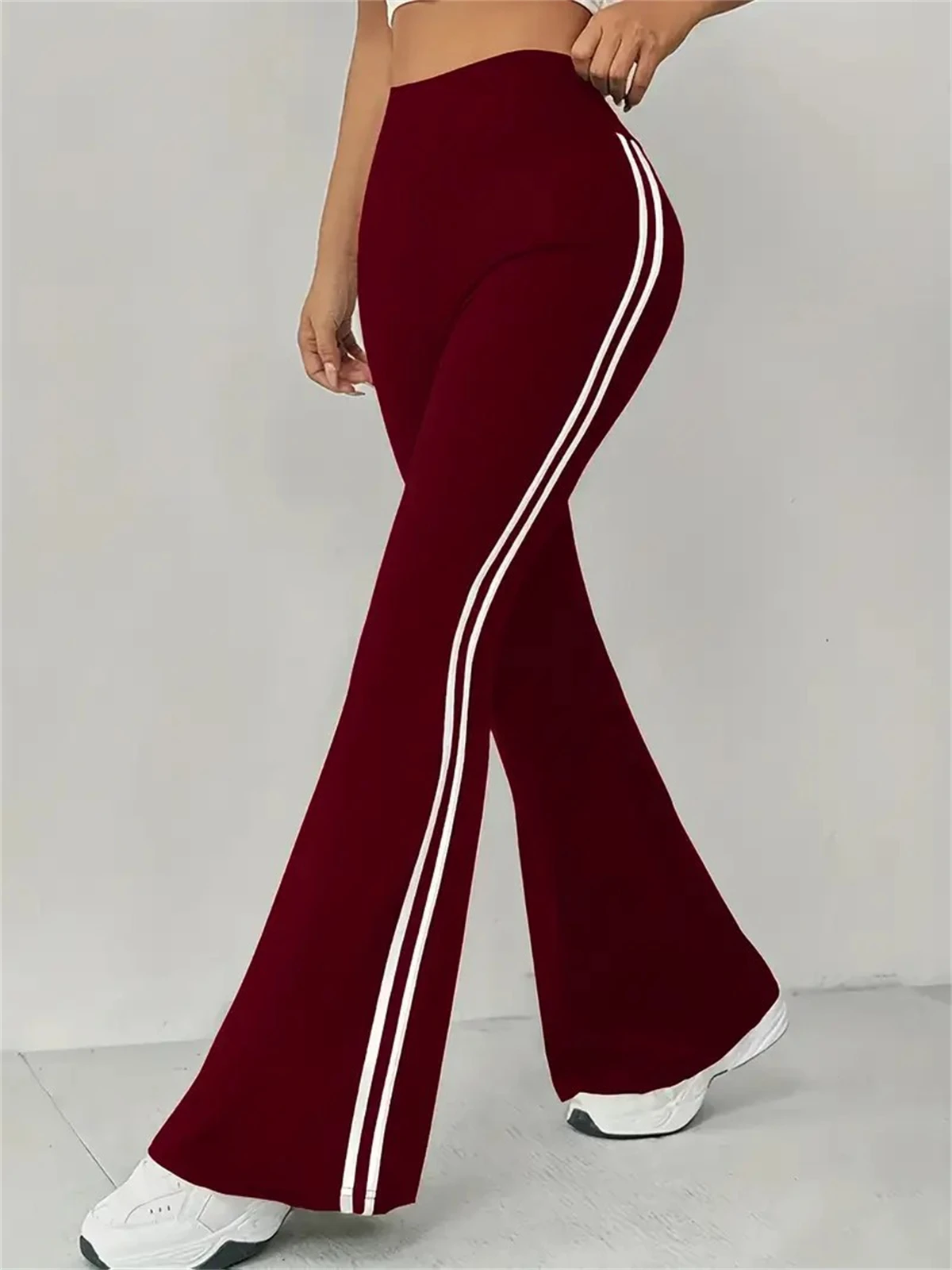 Frauen Dünne Beiläufige Flare Hosen Hohe Taille Mode Micro Pull Hosen 2025, Frühling Sommer Weibliche Outfit Hose Straße Chic kleidung – Detail 10