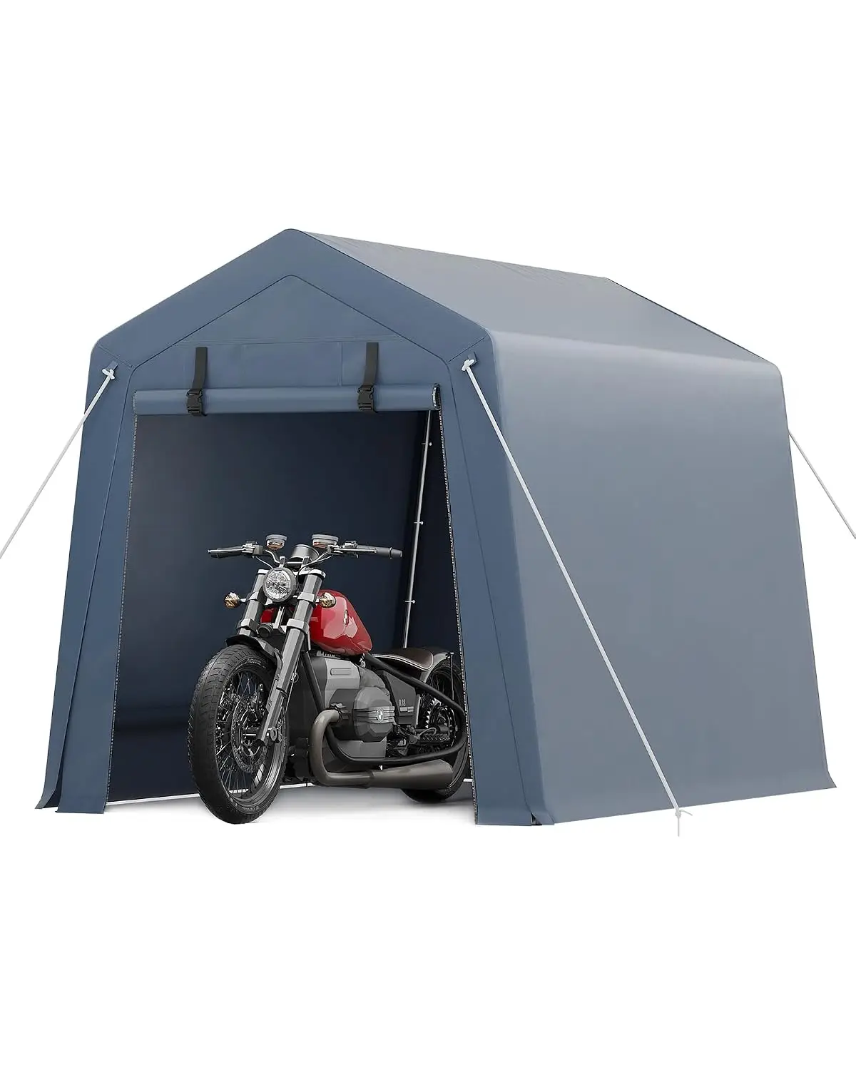 6x6FT Heavy Duty Carport Roll-Up Windows Portable Garage Canopy Car Boat Truck UV-Resistant Waterproof Metal Frame, Customized
