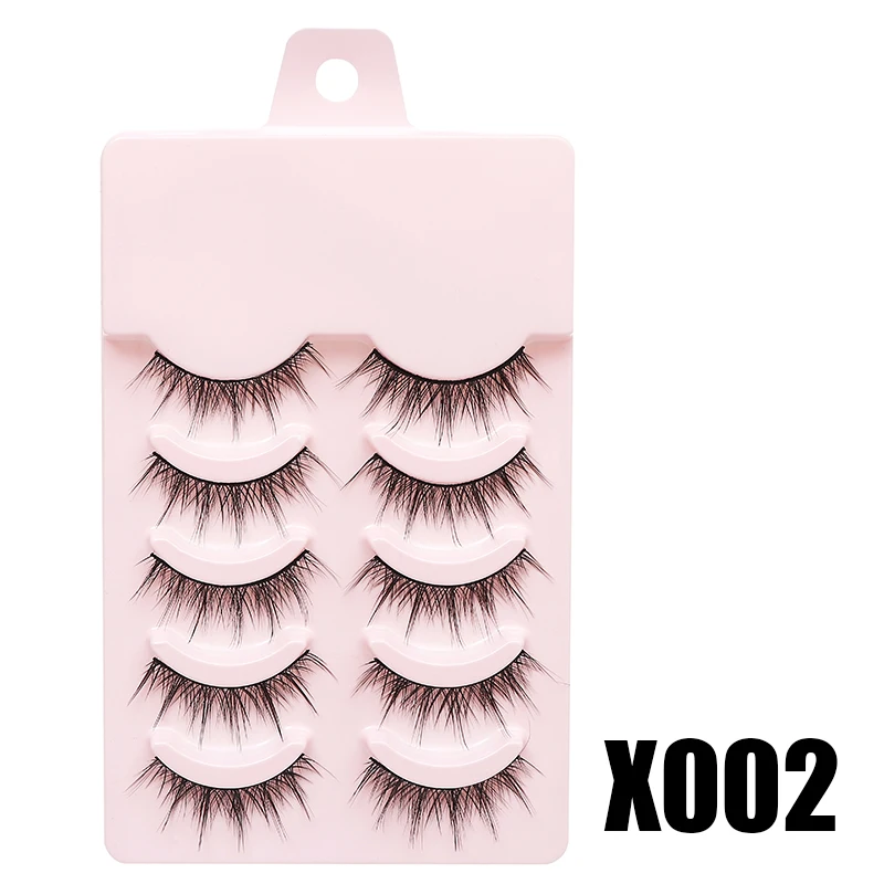 DINGSEN Gefälschte Wimpern, Anime-Wimpern, 5 Paar kleine Teufel-Wimpern, natürliches tägliches Make-up, Manga-Wimpern, transparente Band-Wimpern – Detail 33
